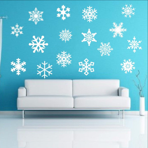 Snowflakes Removable Vinyl Wall Decals Set 22234 – Cuttin' Up Custom ...